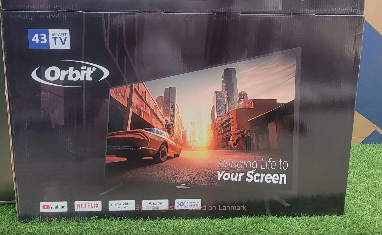 Orbit tv 43 inch smart android suoble glass real 4k