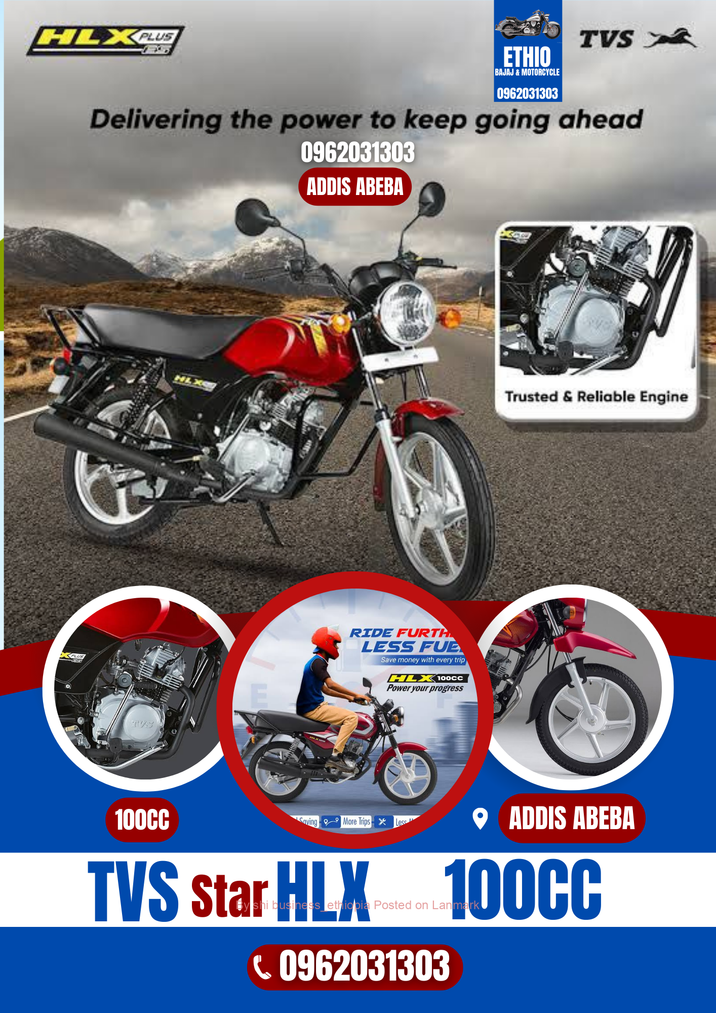 TVS 100cc motorcycle 📞0962031303