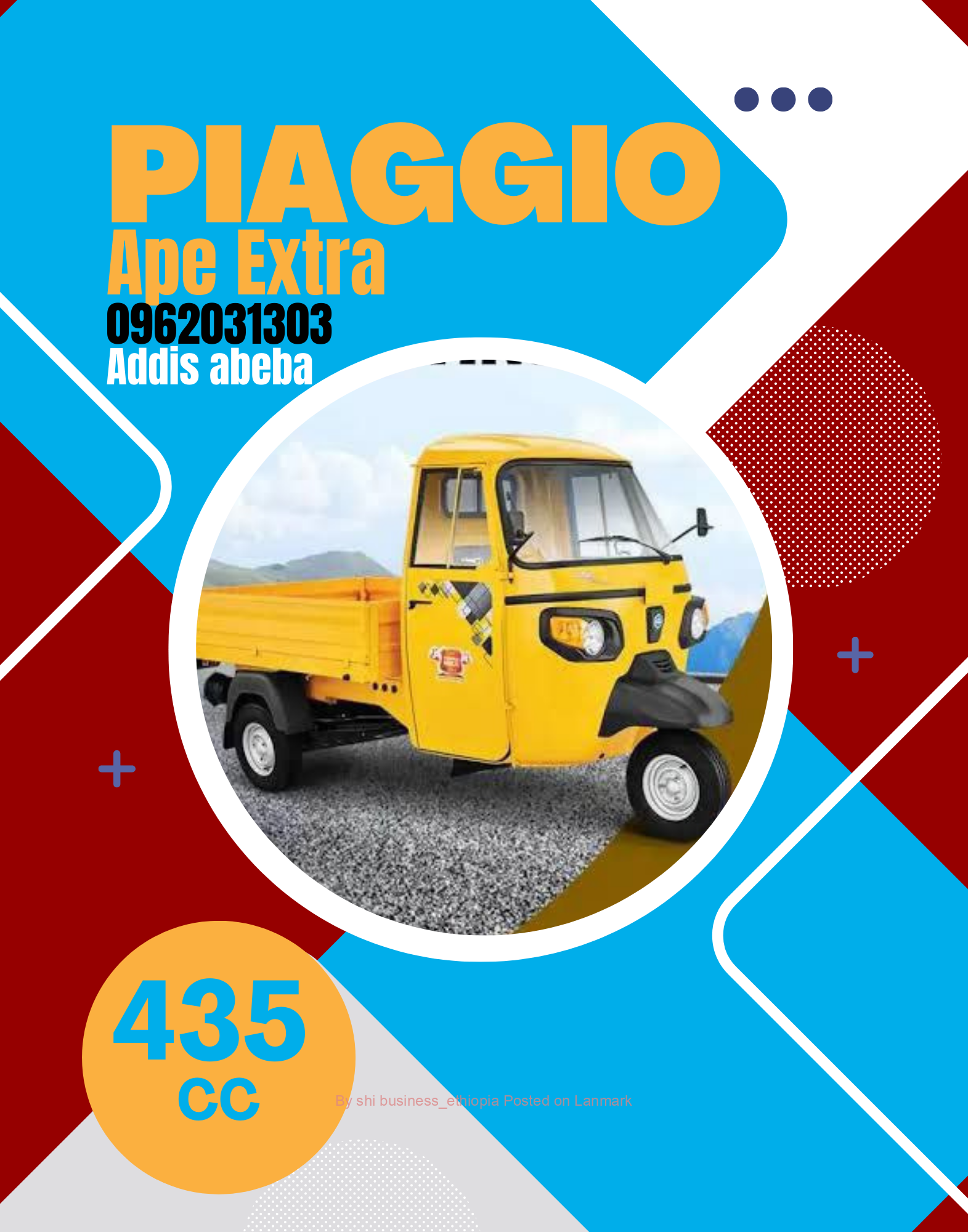 MAHINDRA የጭነት ባጃጅ 435CC 📞0962031303