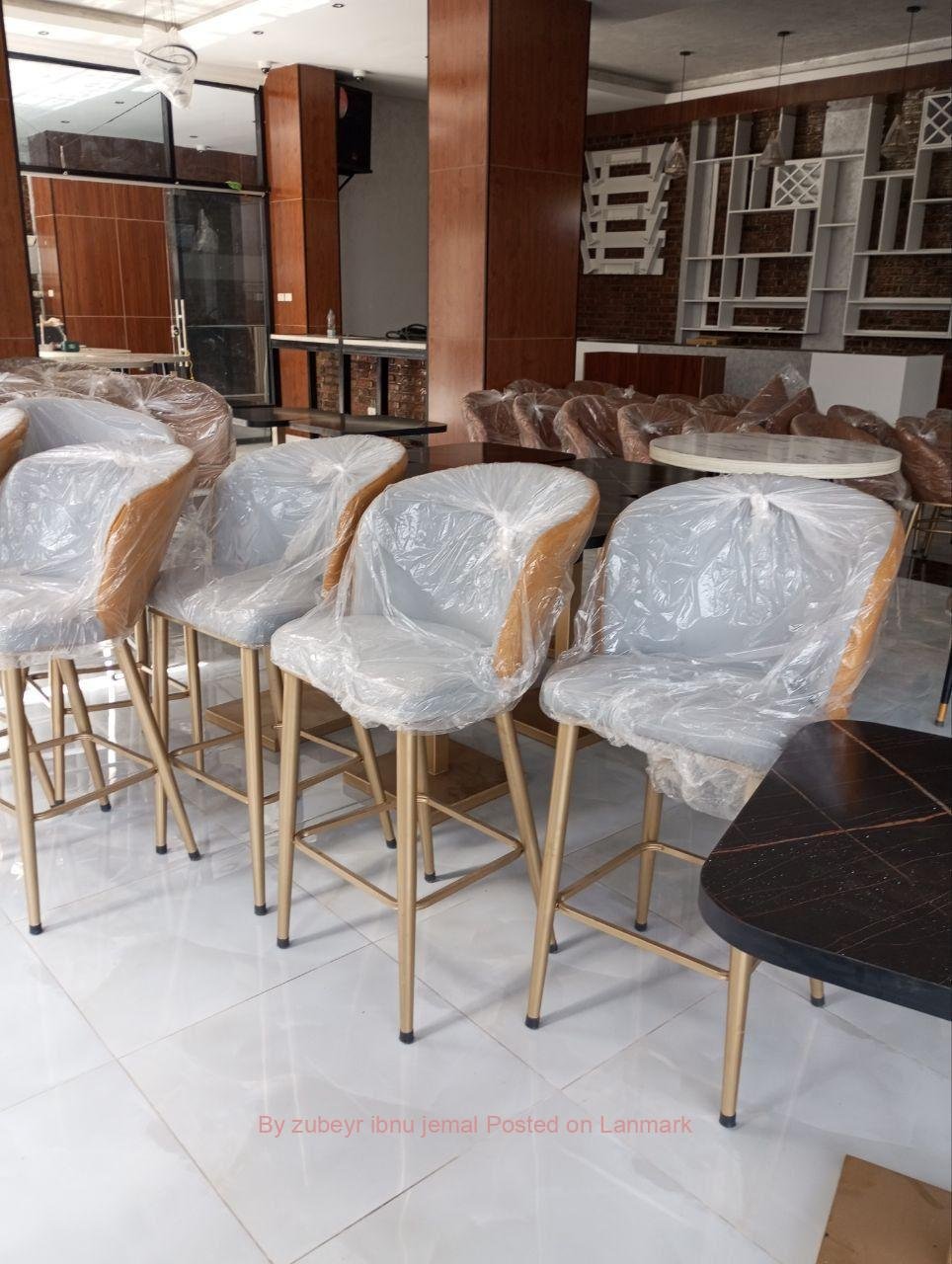 QUALITY LEATHER with metal legs Chairs and table
