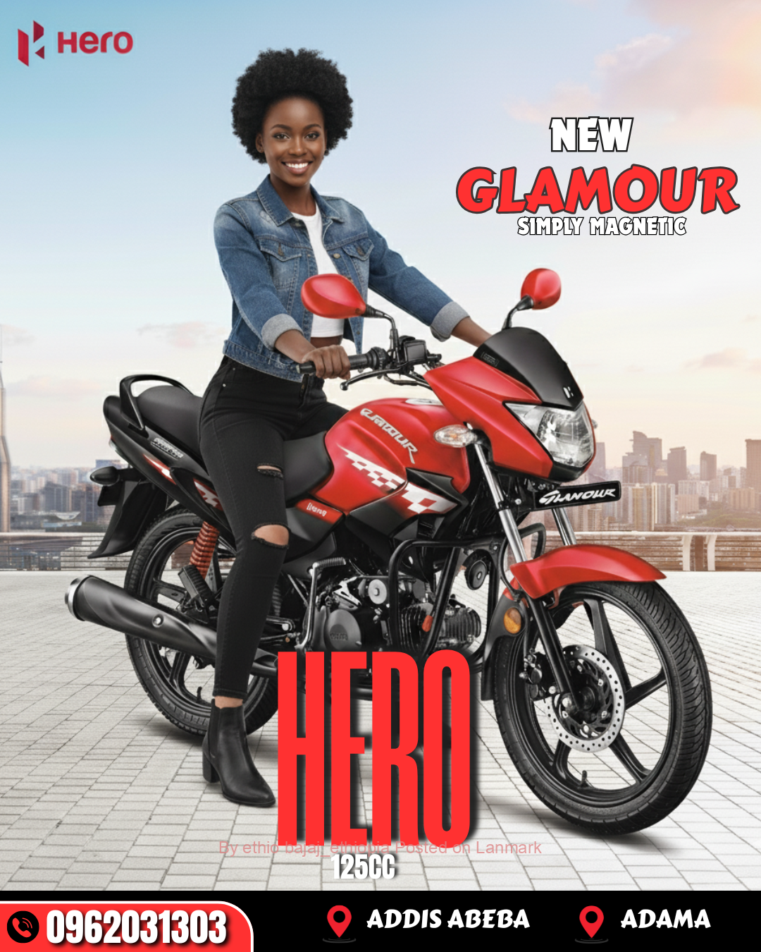 Hero glamour 125cc motorcycle