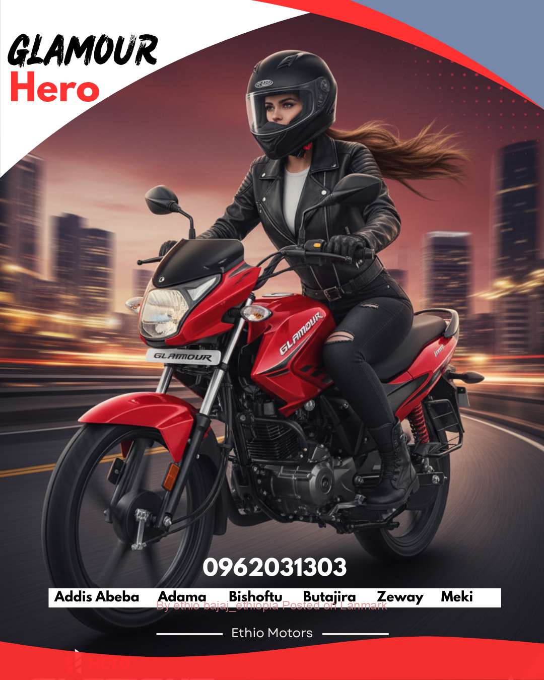 Hero glamour 125cc motorcycle