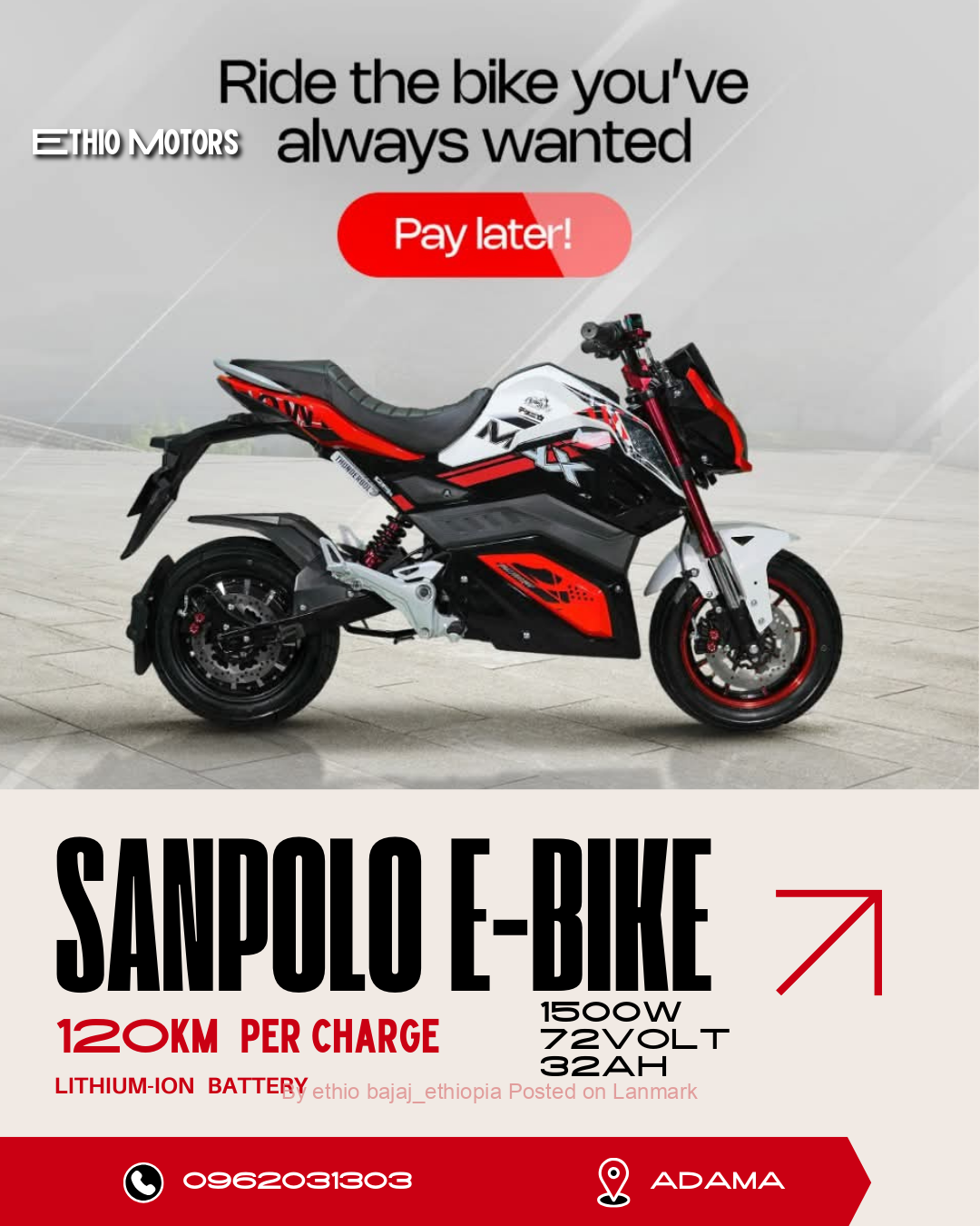 SANPOLO Electric Charge Motorcycle