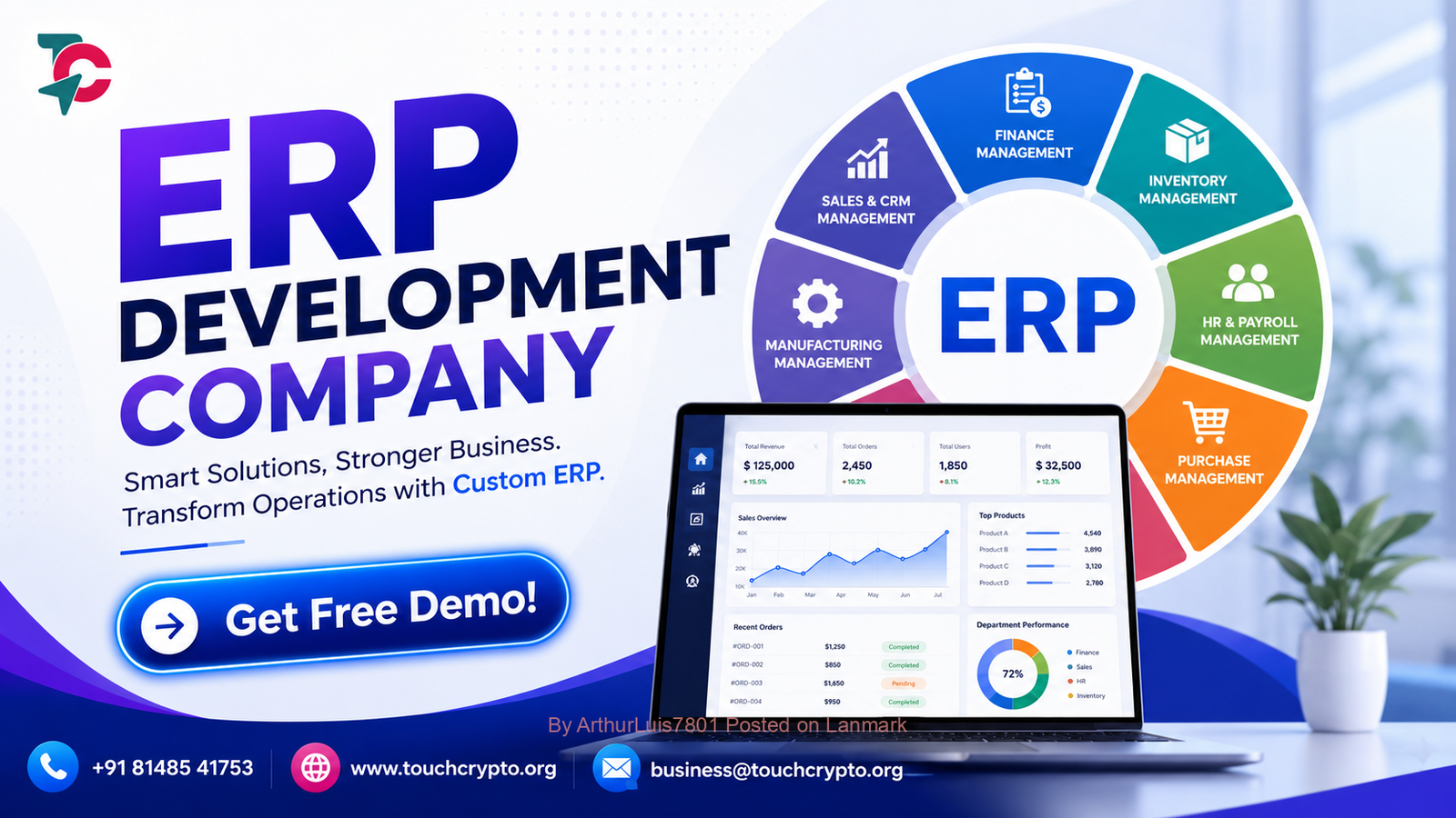 ERP Development Company | Custom ERP Solutions by TouchCrypto