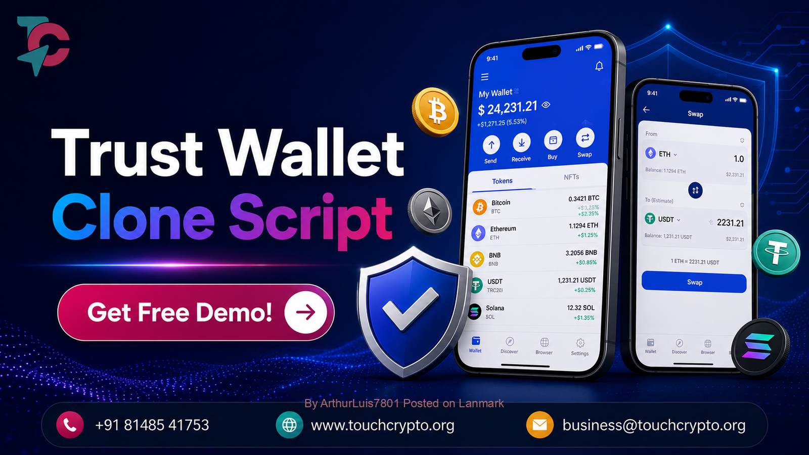 Trust Wallet Clone Script | Multi-Chain Crypto Wallet Solution